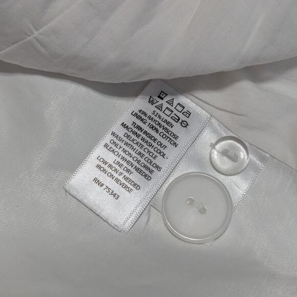 H by Halston White Linen Blazer Suit Jacket Womens Large NEW Workwear Business - Picture 6 of 6